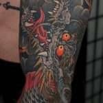 Japanese Dragon tattoo by guest artist Justin Essing at the best Jacksonville Tattoo Shop near me, Mister Tattoo